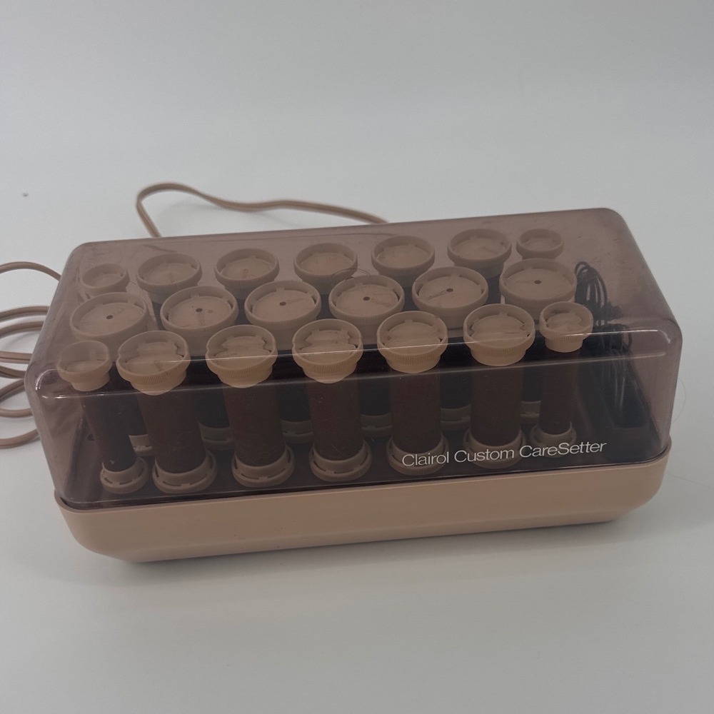 Clairol Custom CareSetter KF-20 Electric Hot Roller Set Tan 20 Velvet Rollers